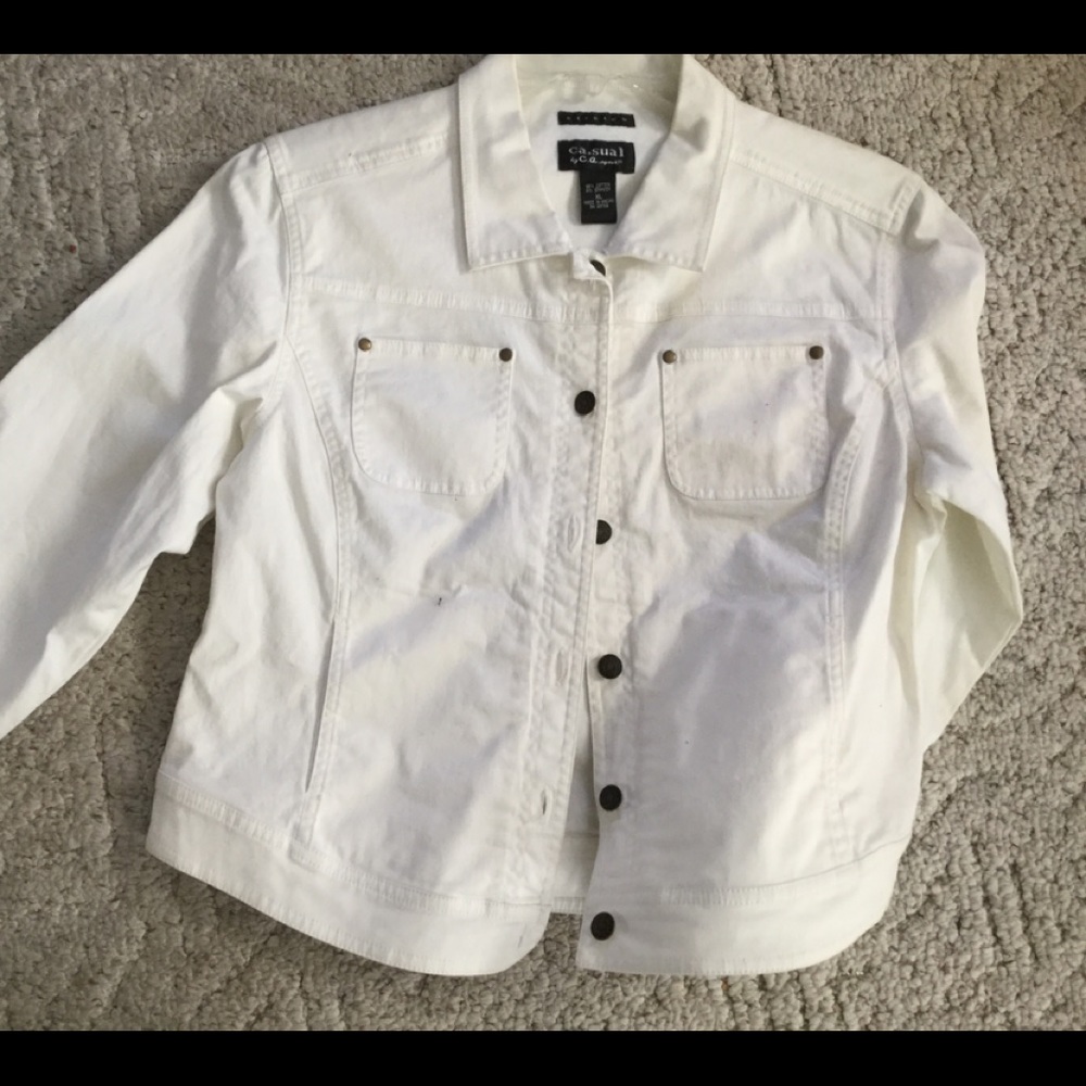 Ladies white denim jacket